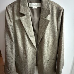 Treasure & Bond Women's Tailored Blazer - TAN TIMBER HEATHER, Size X-Large